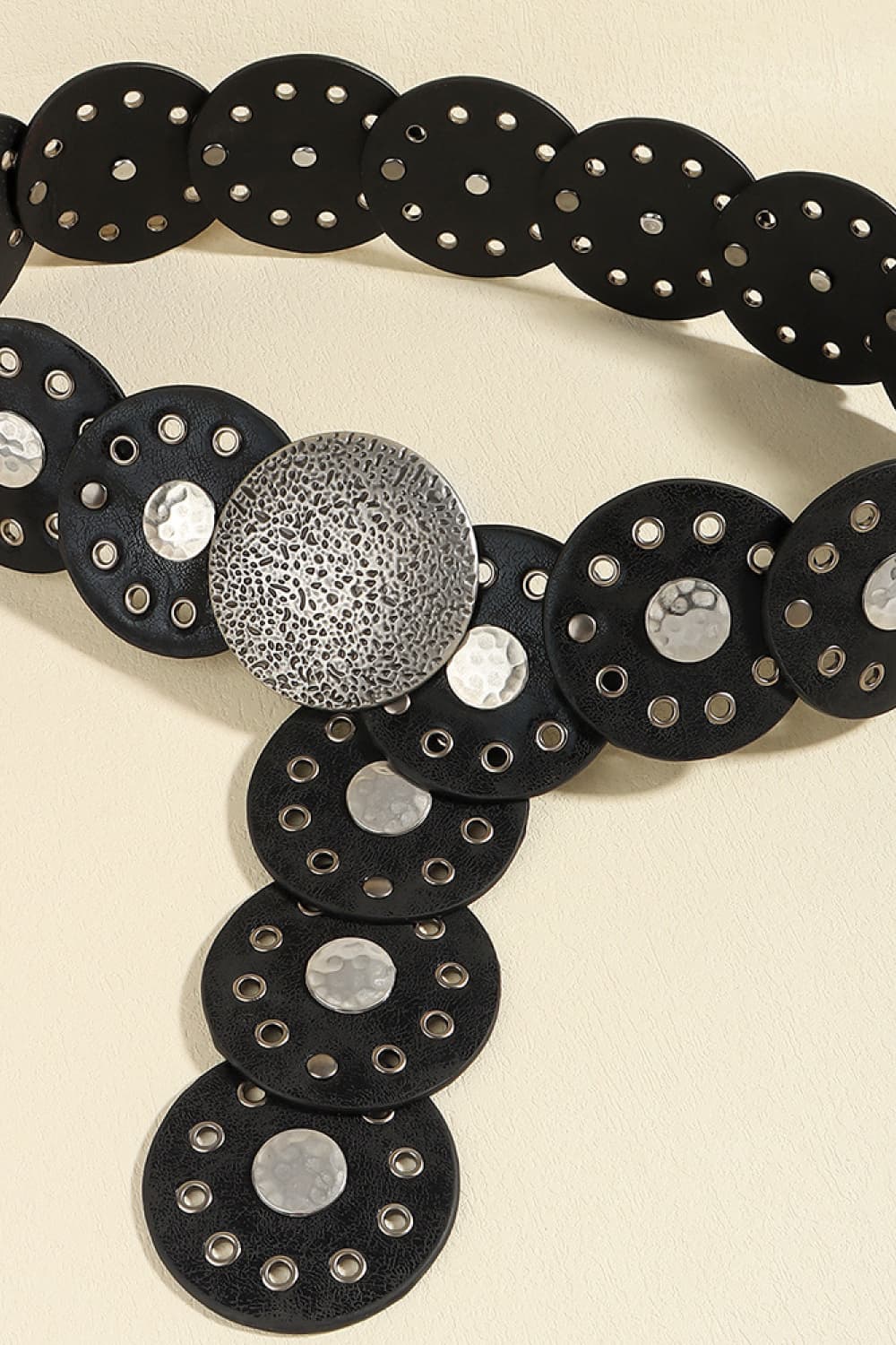 Round Shape PU Leather Belt 