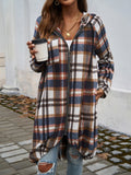 Devine Plaid Zip Up Hooded Coat 