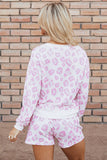 Leopard Long Sleeve Top and Drawstring Shorts Lounge Set Lingerie & Nightwear