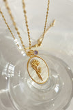 Flower Shell Pendant Copper Necklace 
