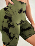 Tie-Dye High Waist Active Shorts 