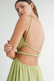 MABLE Cutout Waist Backless Maxi Dress 