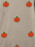 Pumpkin Round Neck Long Sleeve Sweatshirt 