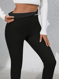 Full Size Letter Embroidered High Waist Leggings 