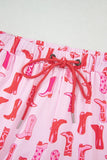 Cowgirl Boots Printed Shirt and Shorts Set Lingerie & Nightwear