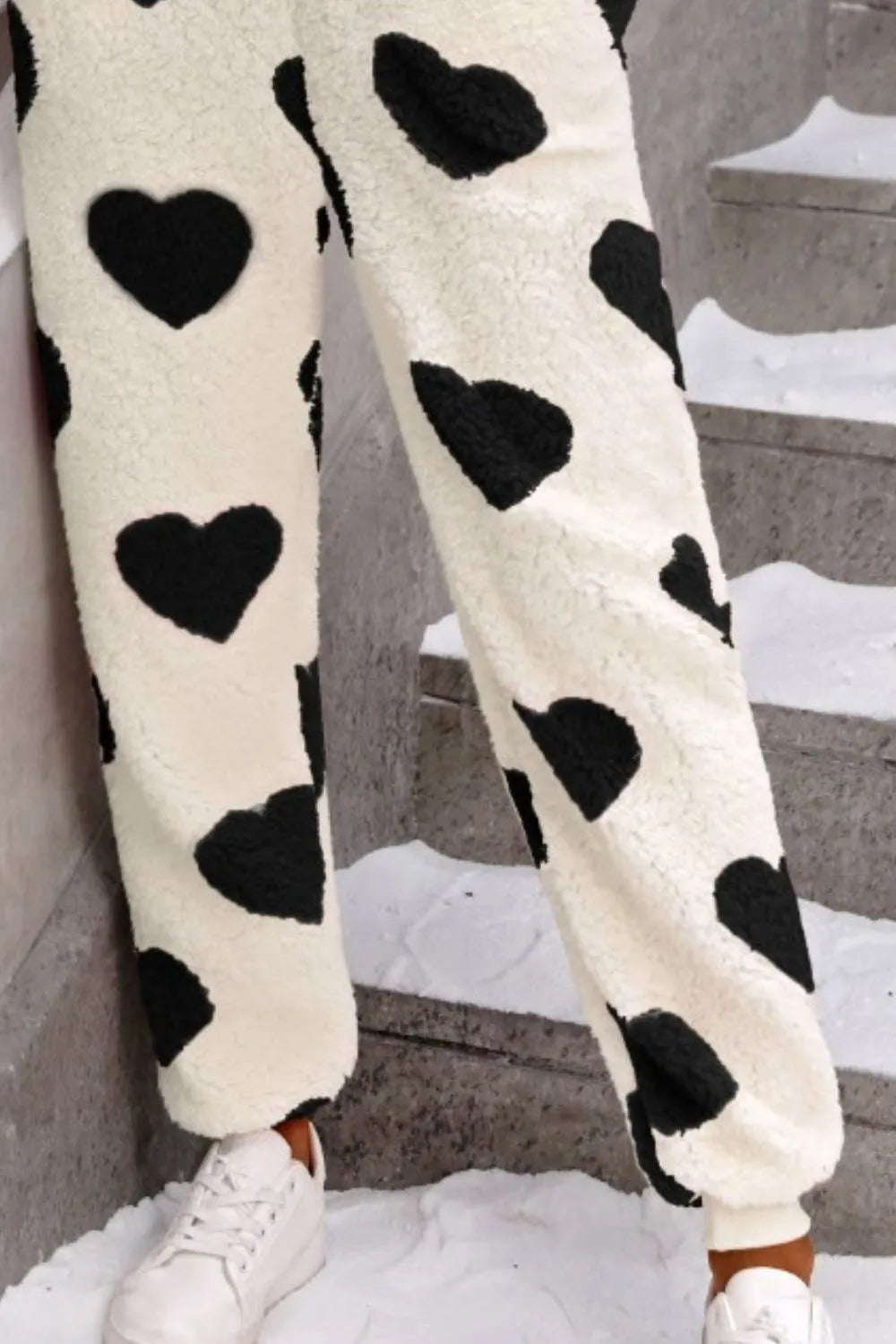 Fuzzy Heart Zip Up Hooded Lounge Jumpsuit Lingerie & Nightwear