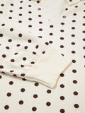 Polka Dot Notched Long Sleeve Top and Drawstring Joggers Lounge Set 