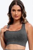 3 Piece Washed Square Neck Wide Strap Active Set 