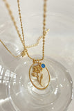 Flower Shell Pendant Copper Necklace 