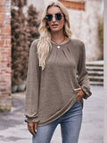 Mandy Long Flounce Sleeve Round Neck Blouse 