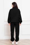 Half Zip Long Sleeve Sweatshirt and Pants Set 