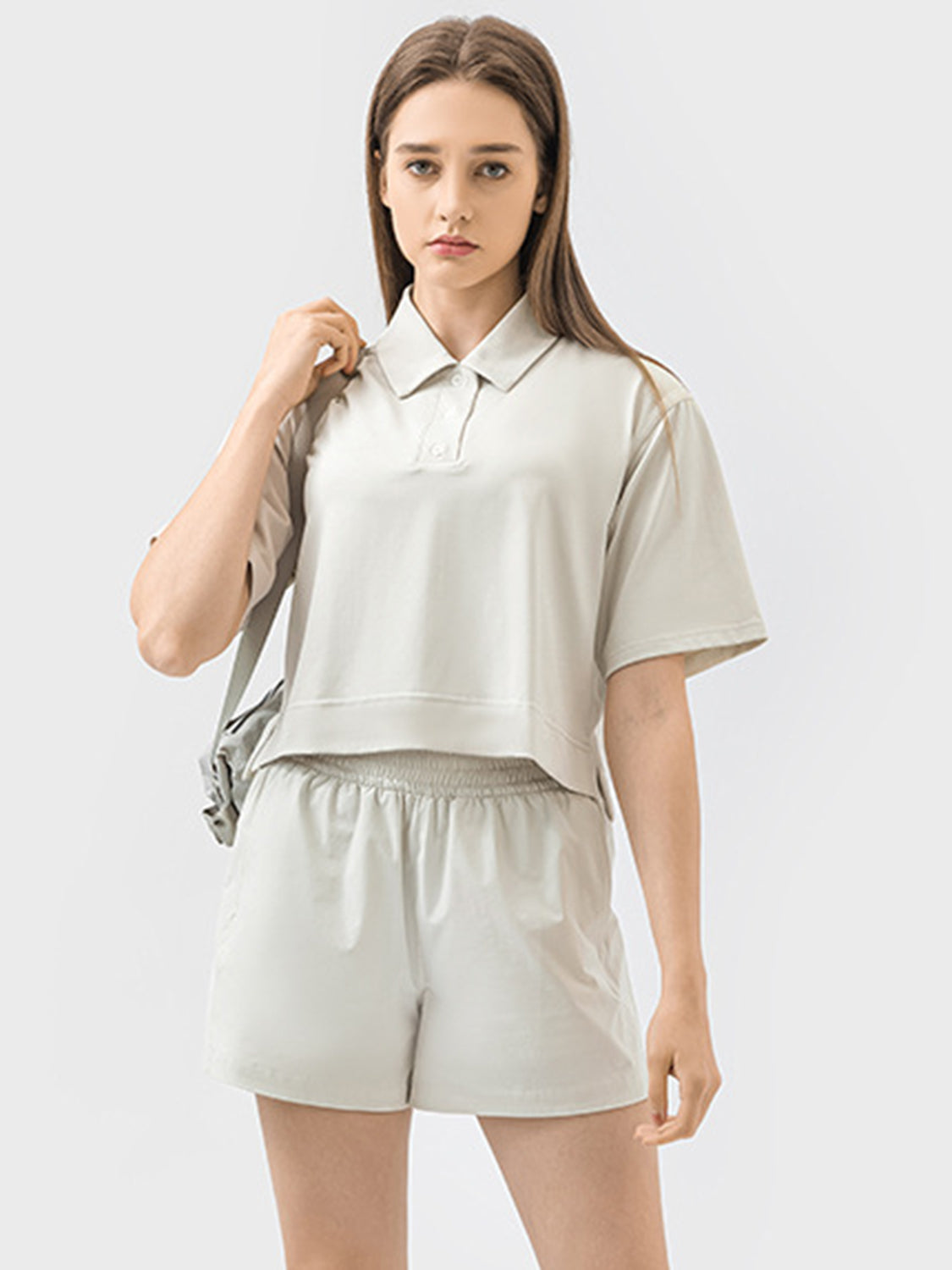 Millennia Half Button Short Sleeve Active T-Shirt 