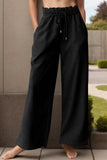 Drawstring Wide Leg Active Pants 