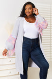 Woven Right Fringe Sleeve Dropped Shoulder Cardigan 