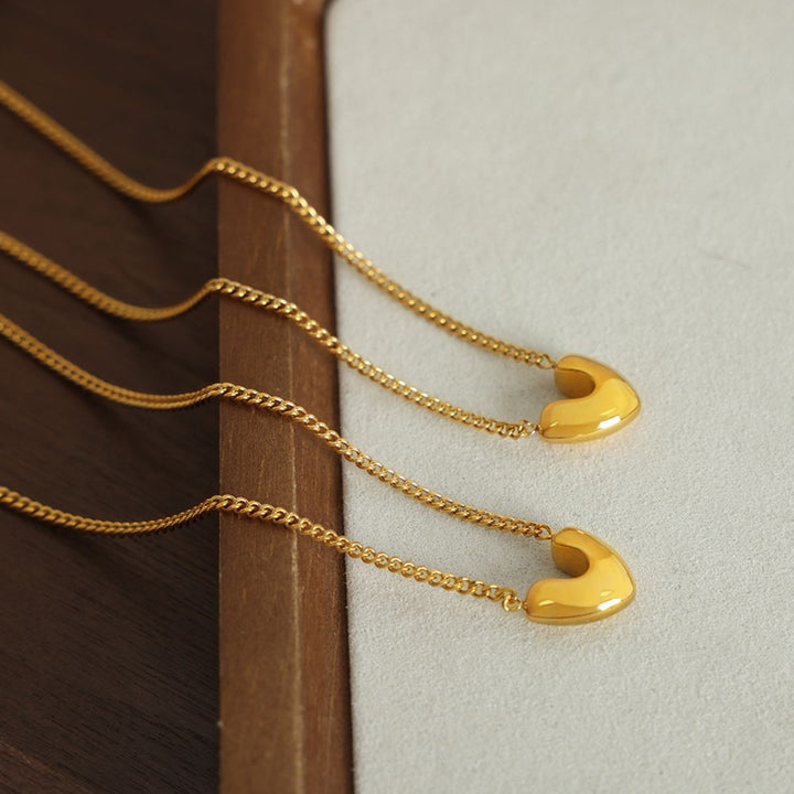 Gold-Plated Heart Pendant Necklace 