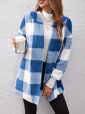 Plaid Long Sleeve Hooded Coat 