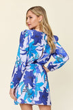 Double Take Full Size Floral Long Sleeve Romper with Pockets 