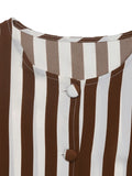 Perfee Striped Round Neck Long Sleeve Blouse 