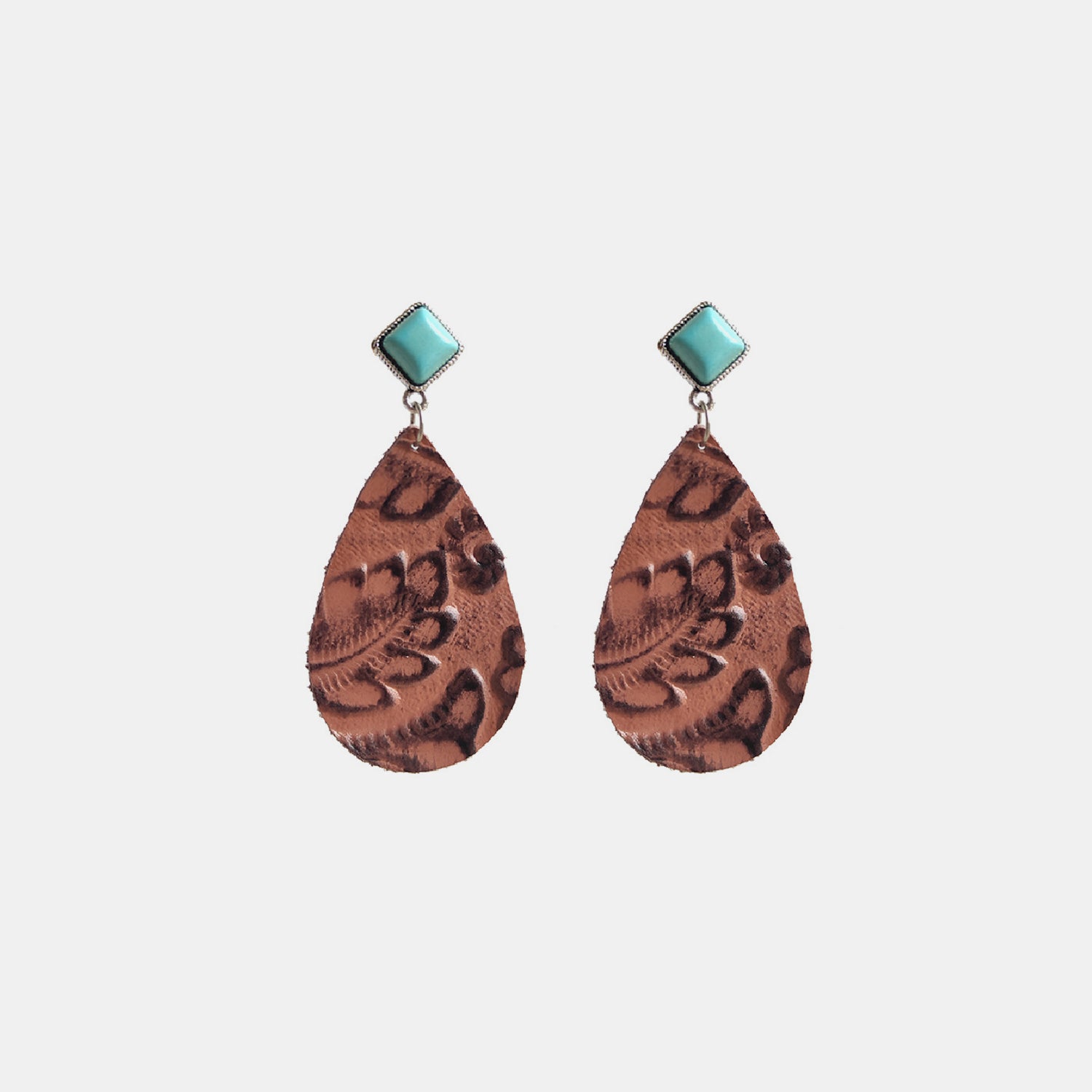 Artificial Turquoise Teardrop Earrings 