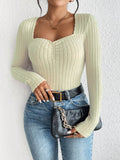 Honey Ribbed Long Sleeve T-Shirt 