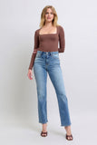 Judy Blue Full Size Run Vintage Wash Thermal Straight Jeans 