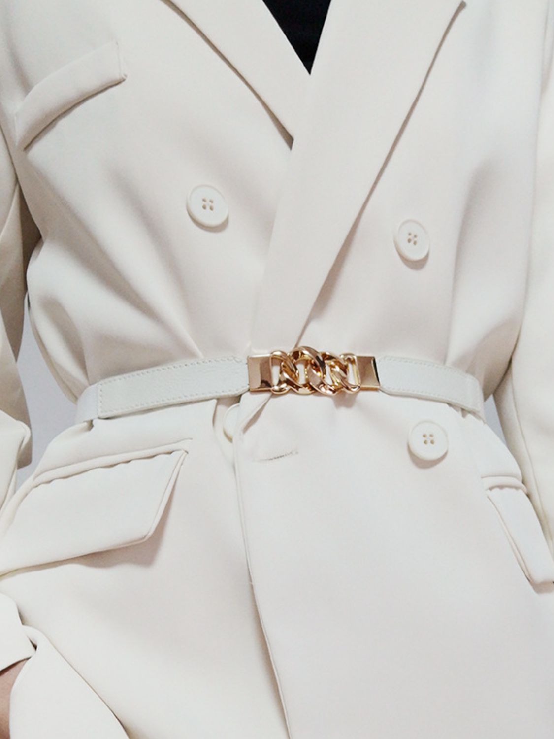 Zinc Alloy Buckle Elastic PU Belt 