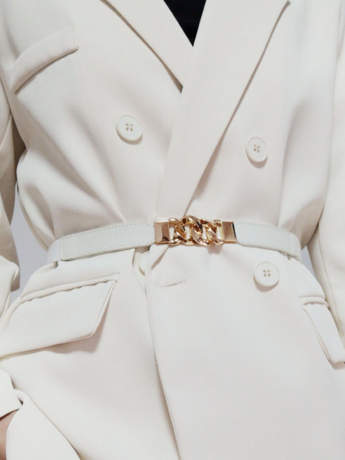 Zinc Alloy Buckle Elastic PU Belt 