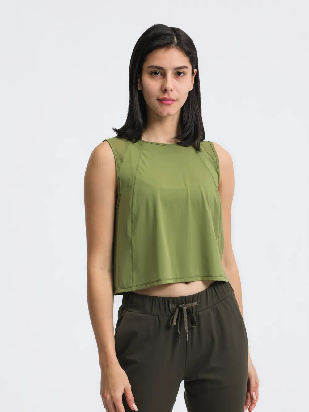 Millennia Round Neck Cropped Active Tank 