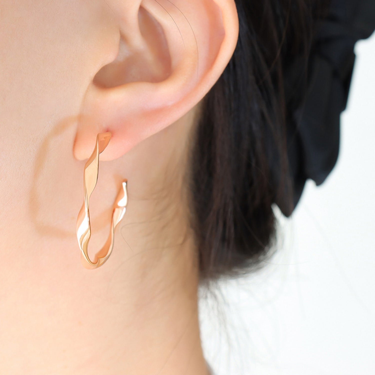 Titanium Steel C-Hoop Earrings 