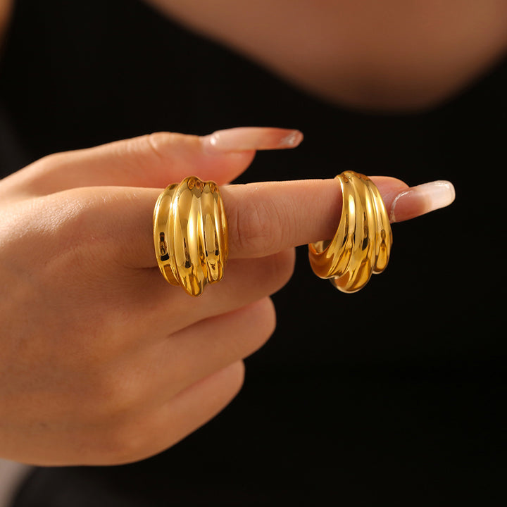 18K Gold-Plated Titanium Steel Open Ring 