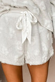 Round Neck Long Sleeve Top and Shorts Lounge Set 