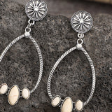 Artificial Turquoise Teardrop Earrings 