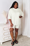 Basic Bae Full Size Soft Rayon Three-Quarter Sleeve Top and Shorts Set 