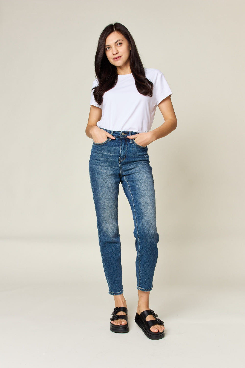 Judy Blue Full Size Tummy Control High Waist Slim Jeans 