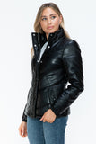 Snobbish Pocketed Zip Up Turtleneck Puffer Jacket 