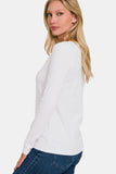 Zenana Full Size V-Neck Long Sleeve T-Shirt 