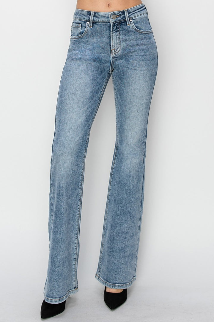 RISEN Full Size Mid Rise Bootcut Jeans 