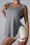 Slit Round Neck Active Tank 