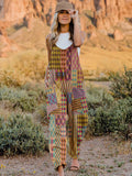 Double Take Full Size Printed V-Neck Sleeveless Jumpsuit 