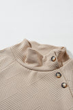 Textured Turtleneck Long Sleeve Sweatshirt 