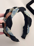 Denim Braided Wide Headband 