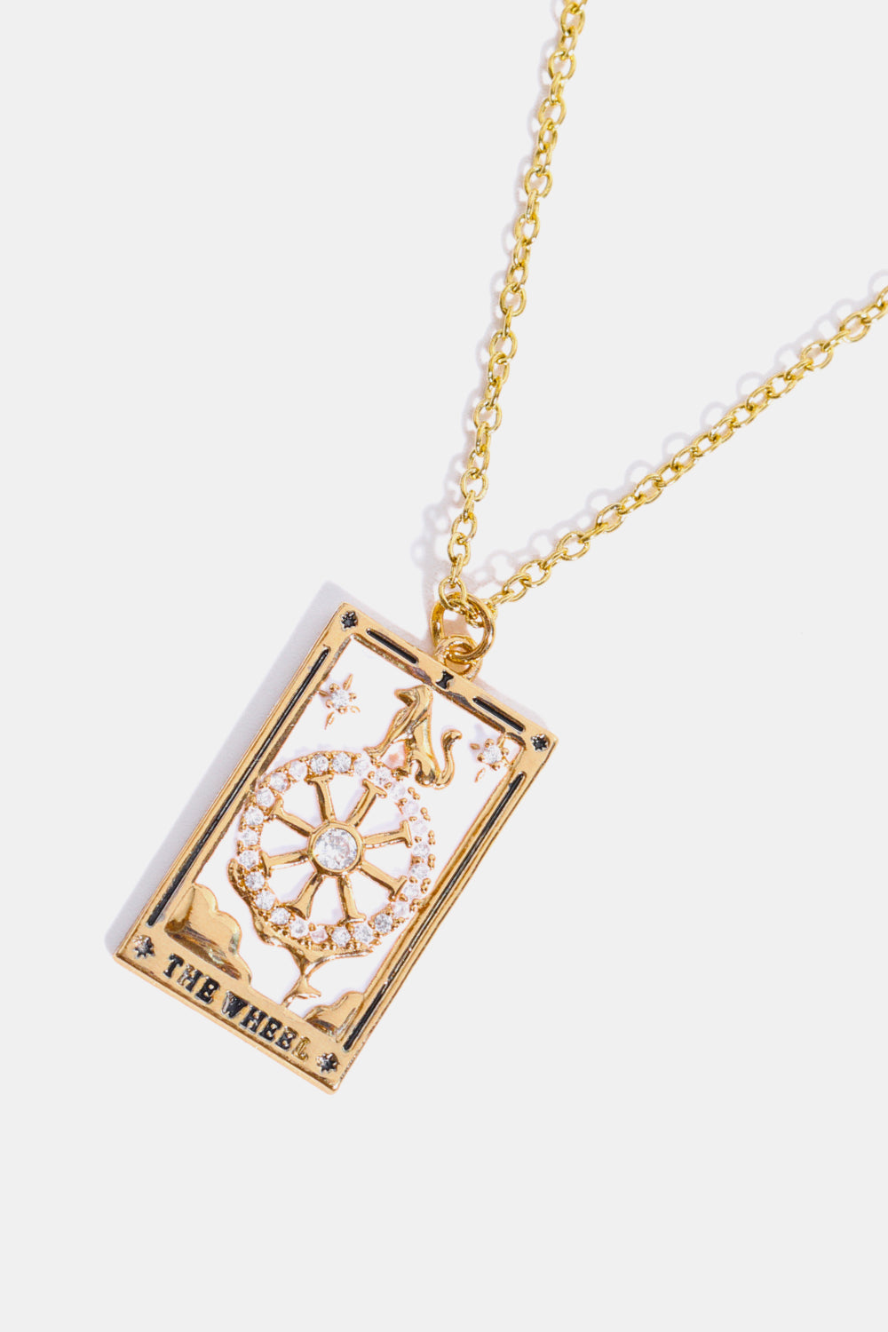 Tarot Card Pendant Stainless Steel Necklace 
