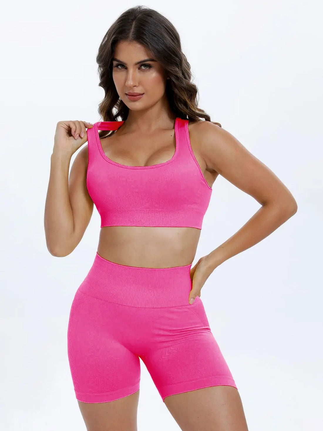 Scoop Neck Wide Strap Top and Shorts Active Set 