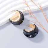 Alloy Drip Oil C-Hoop Earrings 