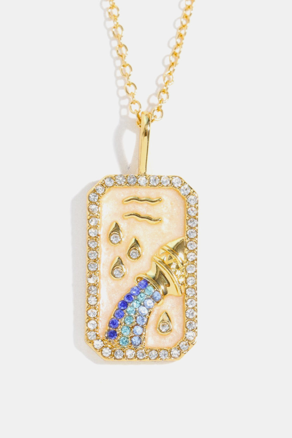 Rhinestone Constellation Pendant Copper Necklace 