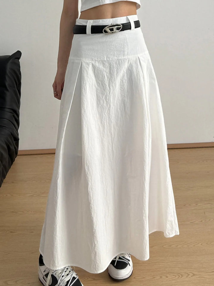High Waist A-Line Maxi Skirt 