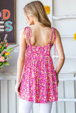 Heimish Full size Floral Tie Shoulder Tiered Cami 