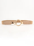 Double Ring Buckle Elastic PU Belt 