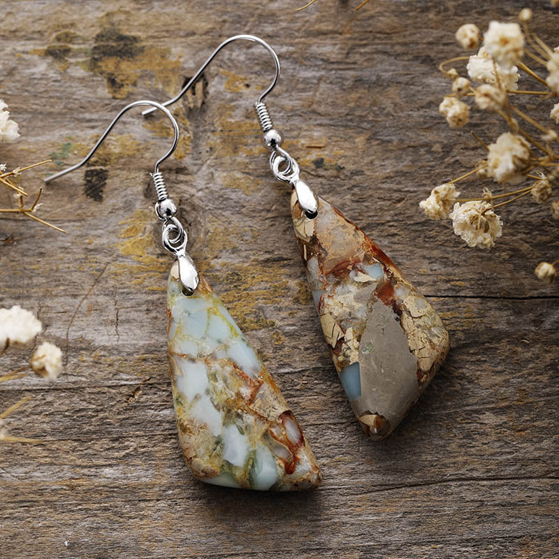 Emperor-Stone Geometric Earrings 