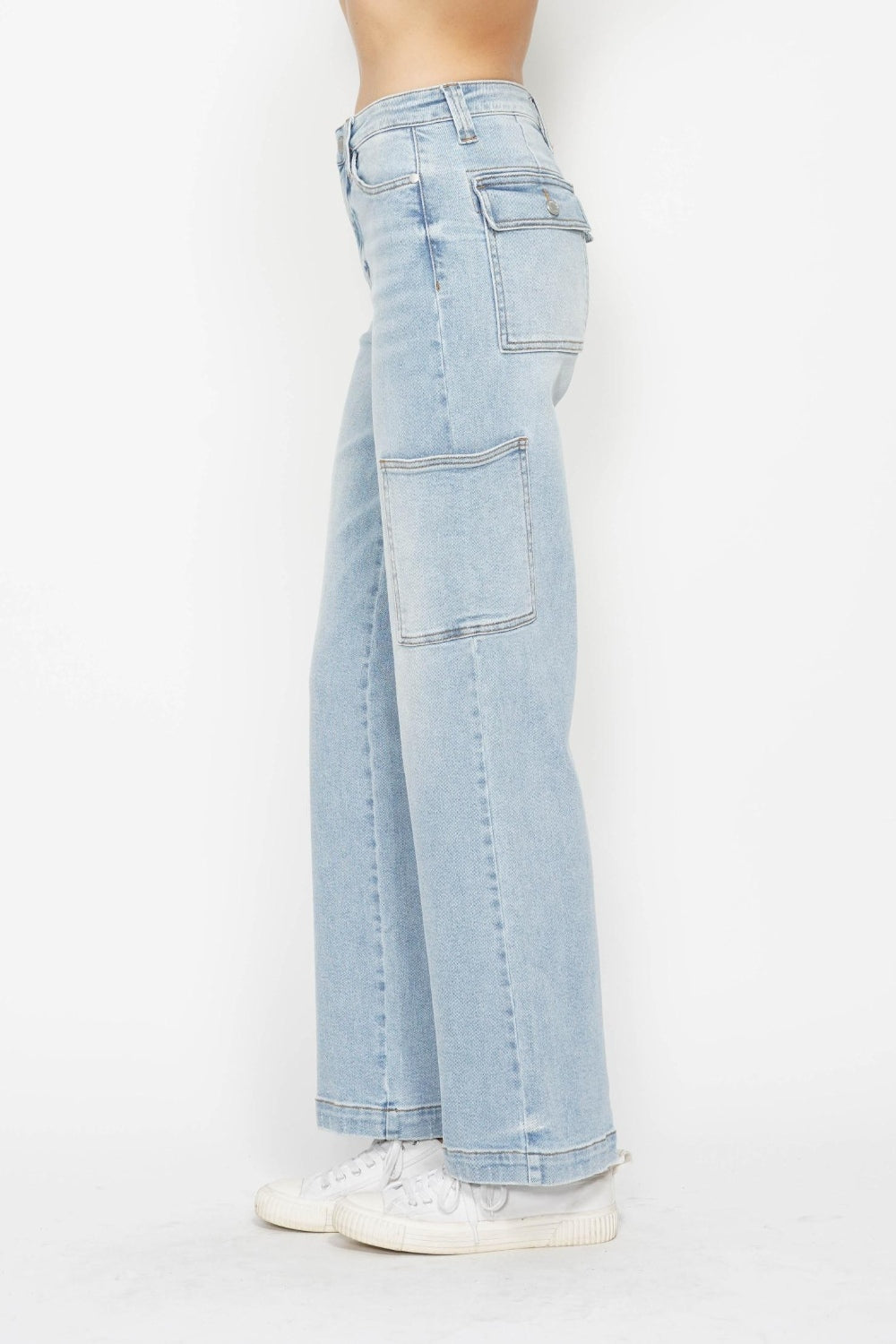 Judy Blue Full Size High Waist Straight Cargo Jeans 